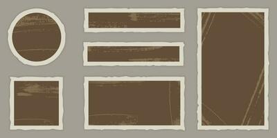 Old Paper, Vintage Parchment with Ancient Grunge Brown Frame. Antique Retro Sheet On White Background. Rough Aged Empty Background. Isolated Vector Illustration.