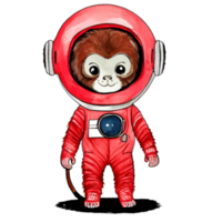 Monkey Astronaut Suit AI Generative png
