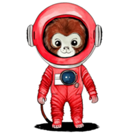 Affe Astronaut passen ai generativ png