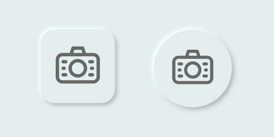 Moment line icon in neomorphic design style. Camera signs vector illustration.