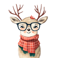 Reindeer  Wearing Winter Clothes AI Generative png