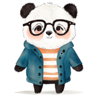 panda vervelend winter kleren ai generatief png