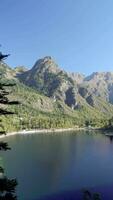 Antrona Lake in the Alta Valle Antrona Natural Park, a nature reserve in Piedmont, in Italy. video