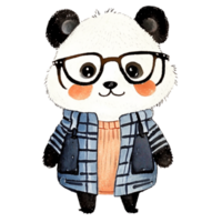 panda vervelend winter kleren ai generatief png