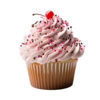 A cupcake isolated on transparent background, AI generated png