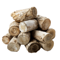 wooden logs isolated on transparent background, AI generated png