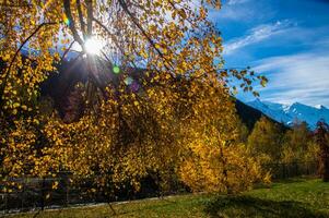 landscape of the french alps in autumn photo