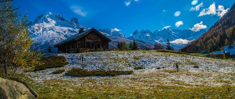 landscape of the french alps in autumn photo