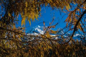 landscape of the french alps in autumn photo