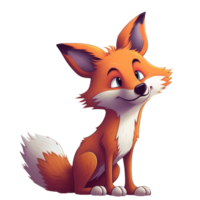 Fox Sniffing Cartoon Illustration, AI Generative png