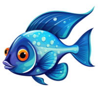 addetto alle pulizie pesce cartone animato illustrazione, ai generativo png