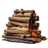 Small Bonfire Pile of wood logs, AI Generative png