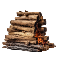 petit feu pile de bois journaux, ai génératif png