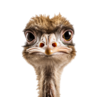 Ostrich Face Shot, AI Generative png