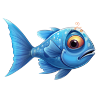 Cleaner Fish Cartoon Illustration, AI Generative png