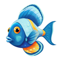 nettoyeur poisson dessin animé illustration, ai génératif png