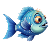 Cleaner Fish Cartoon Illustration, AI Generative png