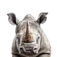 rhinocéros visage tir, ai génératif png