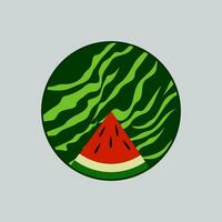 Watermelon icon. Vector illustration of a slice of watermelon.