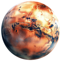 Mars Planet cut out, AI Generative png