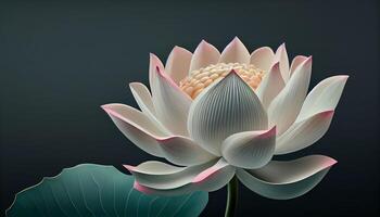 Lotus water lily embodies elegance and spirituality generated by AI photo