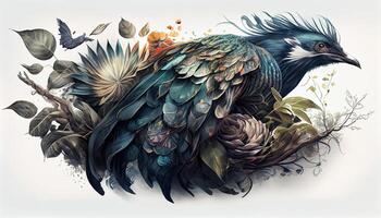 Feathered elegance in a colorful nature backdrop , photo