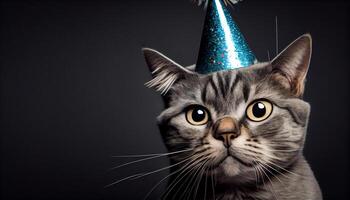 Cute kitten staring at camera in studio shot , photo