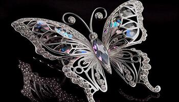 mariposa broche un símbolo de elegante belleza generado por ai foto