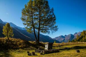 landscape of the Swiss Alps in autumn photo