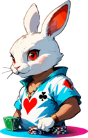 Poker Hase Maskottchen Logo ai generativ png