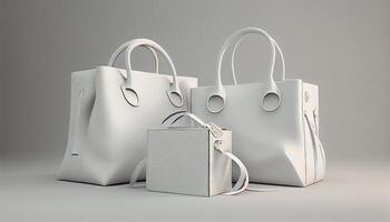 Shopping bag carrying elegant fashion items, luxury design , photo