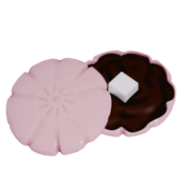 japonés postre wagashi mochi , 3d representación en un transparente antecedentes png