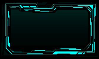 Hud frames blue user interface elements design modern technology futuristic control panel screen digital hologram window gaming menu touching cyber monitor set on black background vector