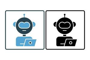ai assistant icon. icon related to device, artificial intelligence. solid icon style. simple vector design editable
