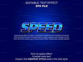 velocidad texto efecto editable fuente efecto, 3d texto. vector modelo