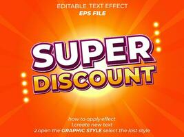 discount sale text effect, editable, 3d text for logo and business brand. vector template