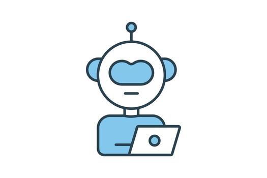 ai assistant icon. icon related to device, artificial intelligence. flat line icon style. simple vector design editable