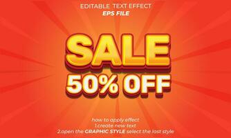 sale text effect 3d editable text. vector template