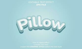 pillow text effect ,strong 3d blue typeface font effect, modern, vector template