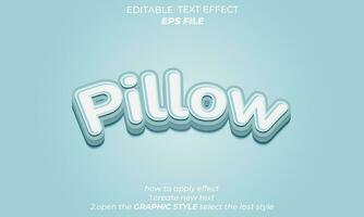 pillow text effect ,strong 3d blue typeface font effect, modern, vector template