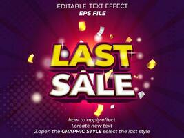 last sale 3D editable text effect, text style vector template