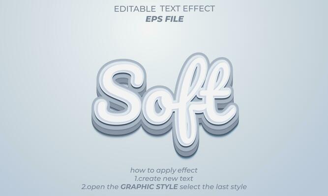 soft 3d text effect and editable text effect. vector template