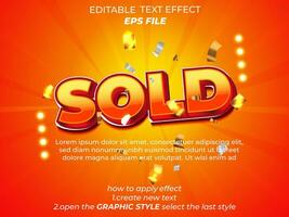 sold text effect with orange graphic style and editable. vector templateWeb