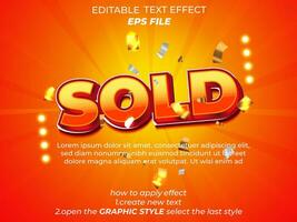 sold text effect with orange graphic style and editable. vector templateWeb