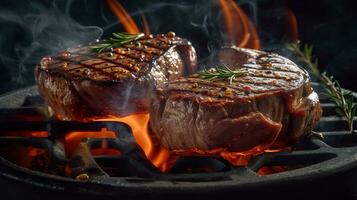 Delicious grilled steak,AI Generated photo