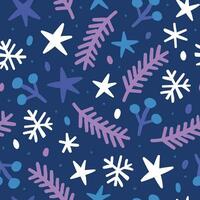 Christmas Pattern Christmas Seamless Design Snowflake Pattern Hand drawn Christmas background vector