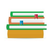 Stack of books flat. Stack of books isolated, book pile for reading, vector illustration