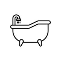bañera icono vector en línea estilo
