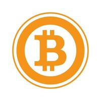 Bitcoin flat symbol. Cryptocurrency and blockchain, bitcoin mining business, bitcoin logo illustration vector
