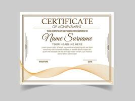 Modern flat certificate template vector